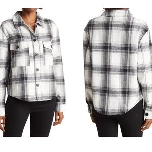 Sanctuary Girlfriend Plaid Black/White Long Sleeve 100% Cotton Shacket